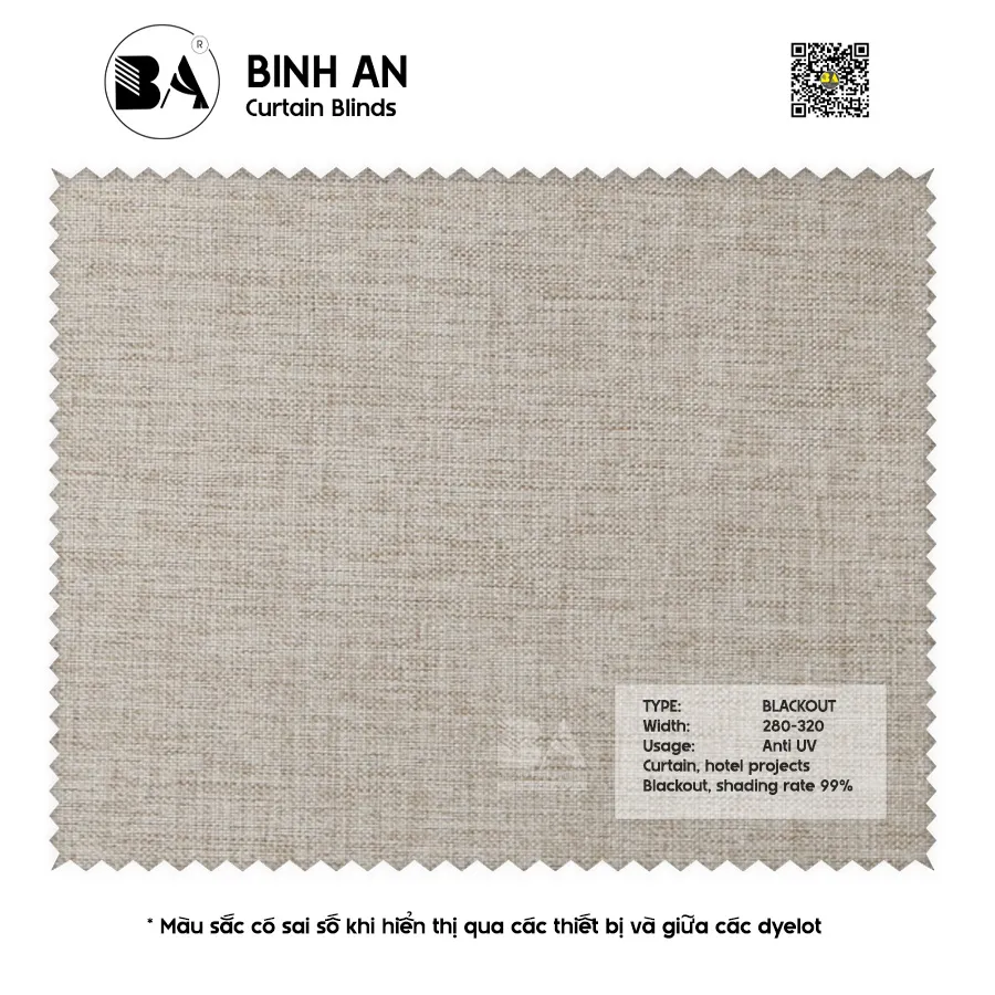 LINEN Blackout Vải rèm chống nắng cao su