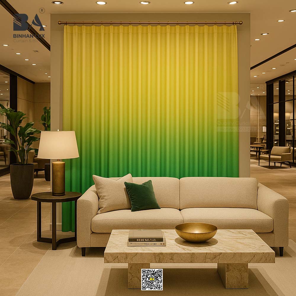Rèm voan in gradient ombre phối cảnh từ Rèm Bình An