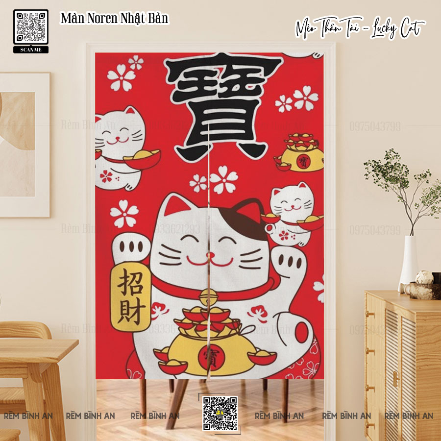 Rèm Cửa Mèo Neko Thần Tài-69