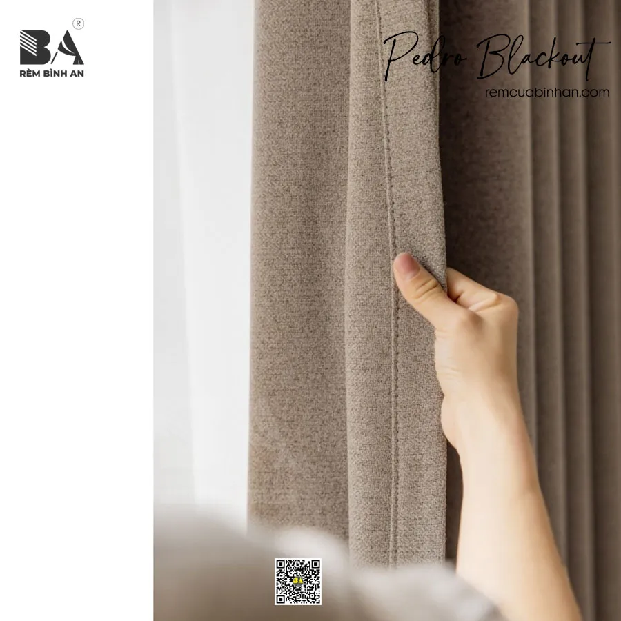 Rèm PEDRO blackout cho phòng ngủ màu trầm – Binh An Curtain Blinds