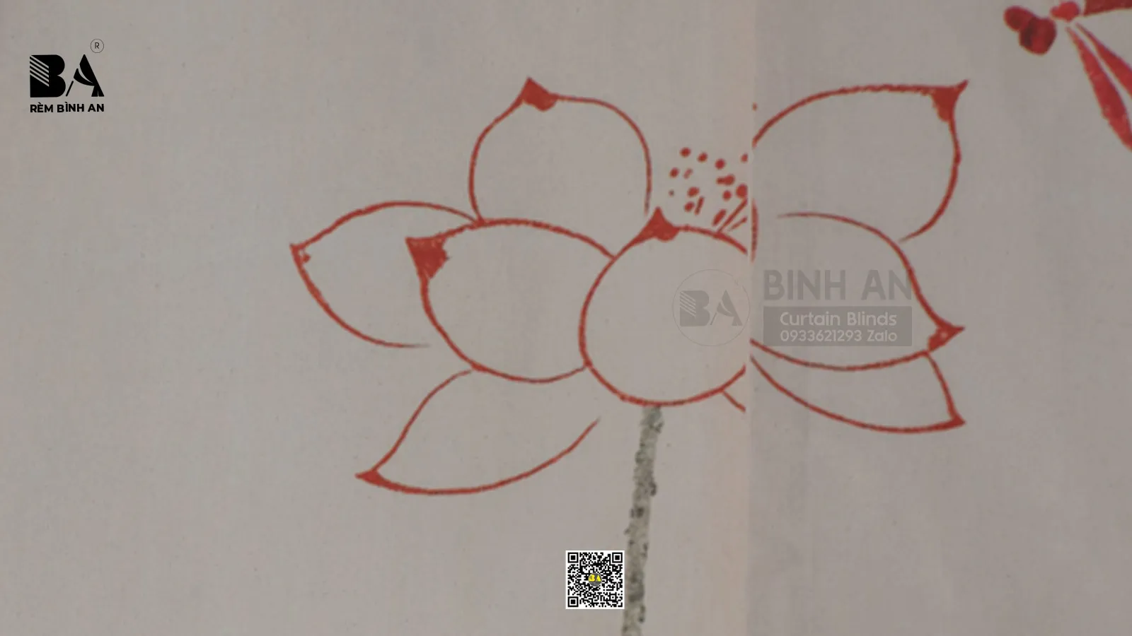 Rèm Noren Hoa Sen Vintage