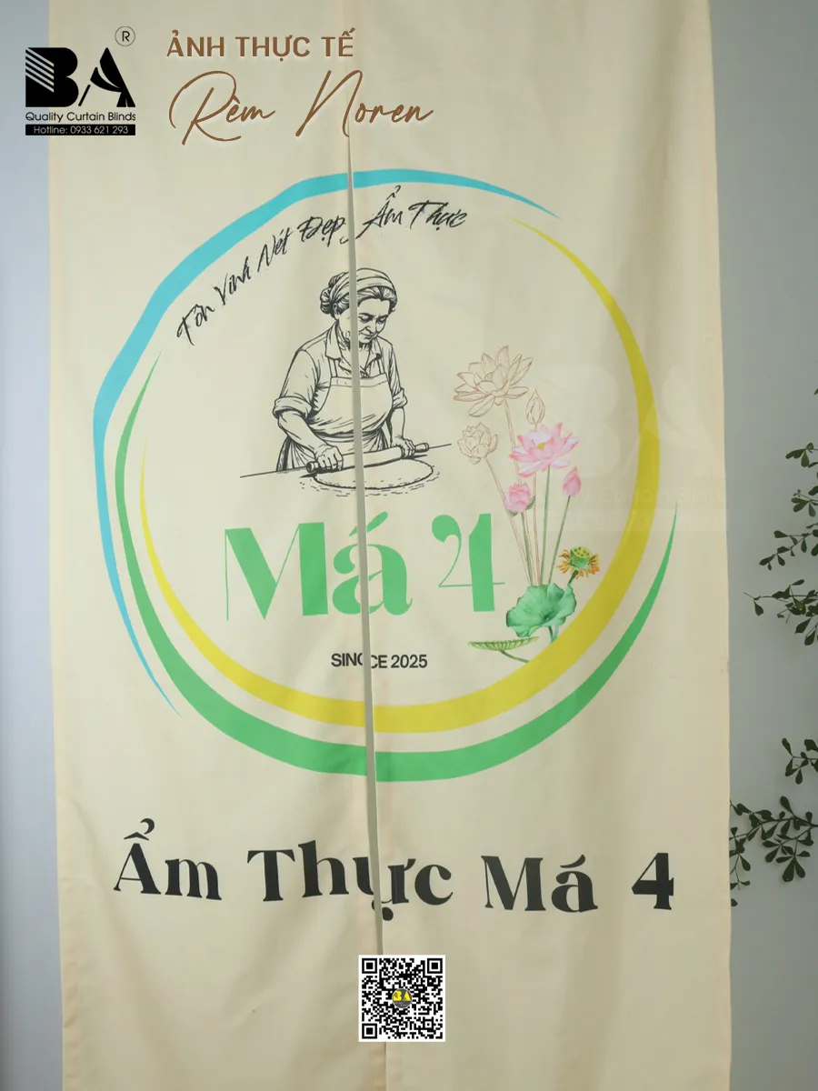 Rèm Noren In Logo BBQ Cho Nhà Hàng