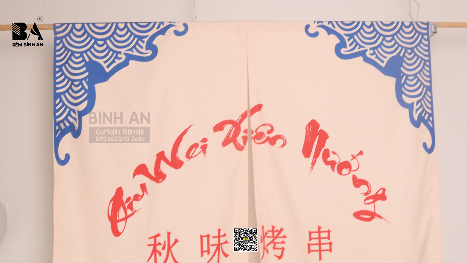 Rèm Noren In Logo Nhà Hàng Xiên Nướng