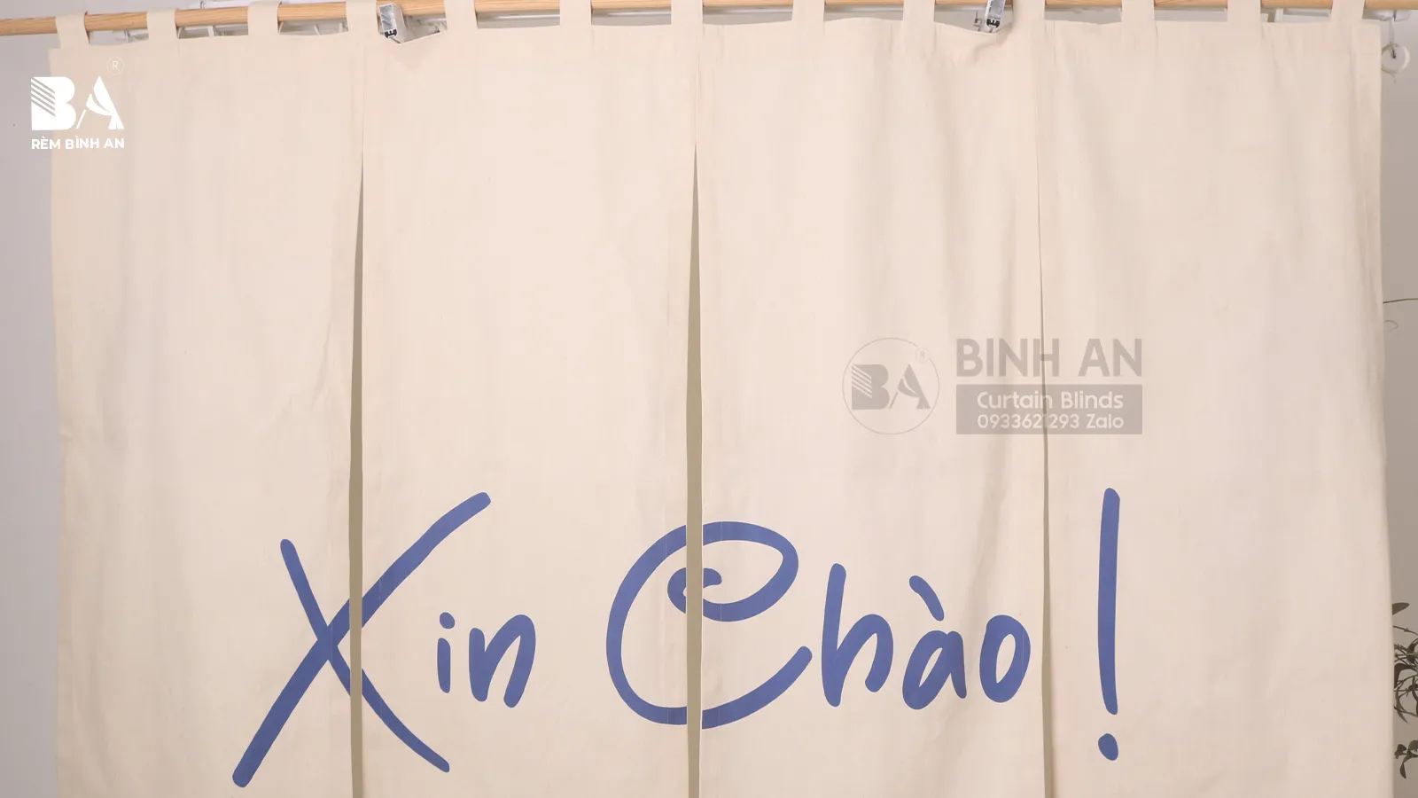 Rèm Noren In Logo “Xin Chào”