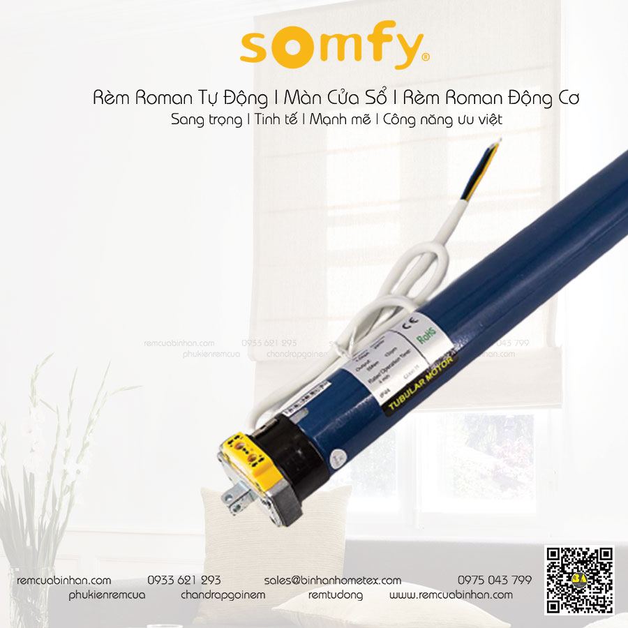 SOMFY Động cơ rèm roman tự động