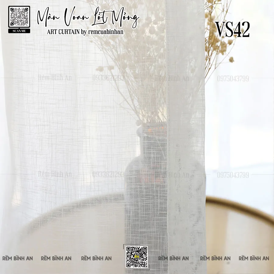 Rèm Voan Trơn VSP42 - Linen Texture - Sang trọng và tinh tế