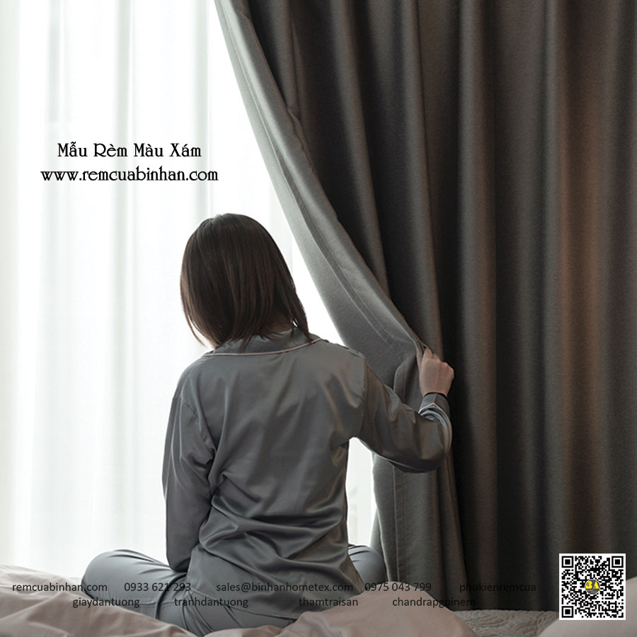 20+ Mẫu Rèm Màu Xám Đẹp Màn Cửa Màu Ghi Sang Trọng Hiện Đại