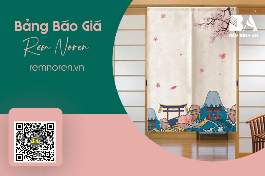 Bảng báo giá rèm Noren may logo theo yêu cầu | Rèm Cửa Bình An