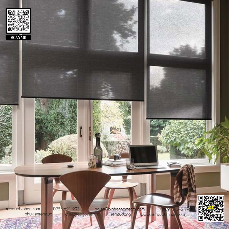 Cách kết hợp rèm cuốn lưới với các vật liệu nội thất khác