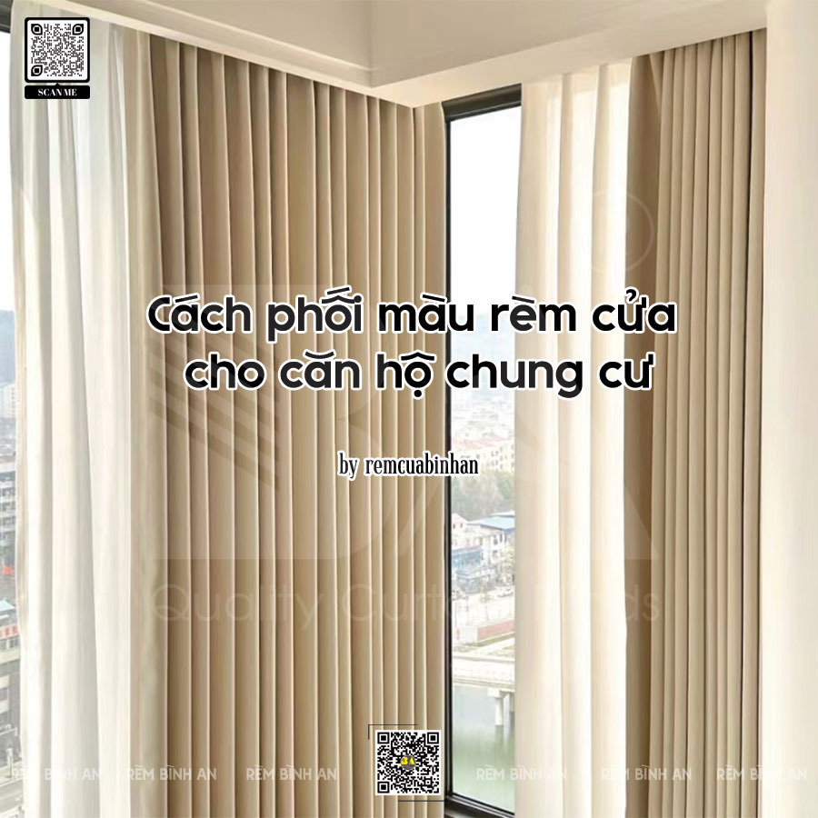Cách phối màu rèm cửa cho căn hộ chung cư