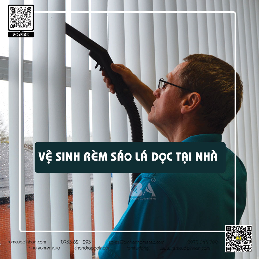 Vệ sinh rèm sáo lá dọc tại nhà - Rèm Bình An