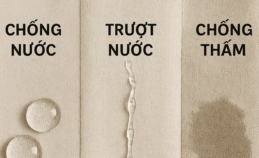 Khác nhau giữa rèm vải trượt nước và vải rèm chống thấm?