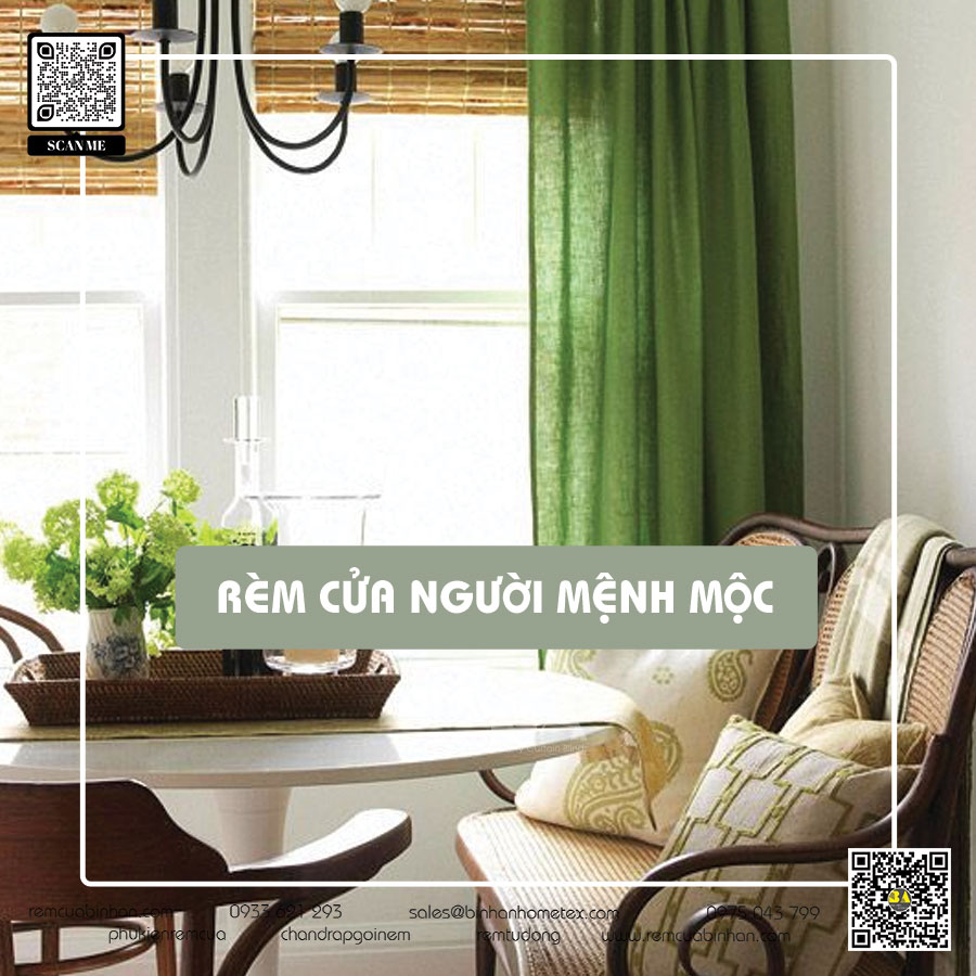 Rèm cửa sinh tài lộc cho người mệnh Mộc - Rèm cửa Bình An