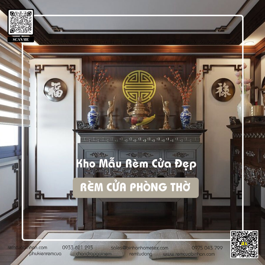  Tổng hợp mẫu rèm cửa phòng thờ đẹp nhất - Rèm Cửa Bình An