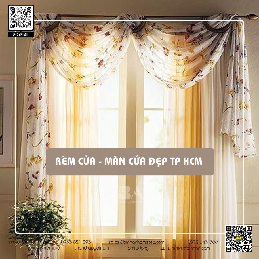 Rèm cửa đẹp, màn cửa tại Sài Gòn - Gia công lắp đặt chuyên nghiệp, uy tín - Rèm cửa Bình An