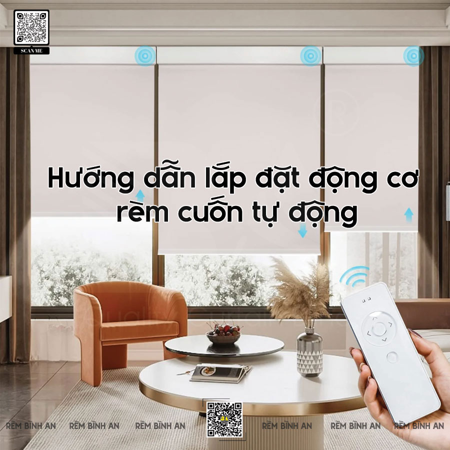 Hướng dẫn lắp đặt động cơ rèm cuốn tự động