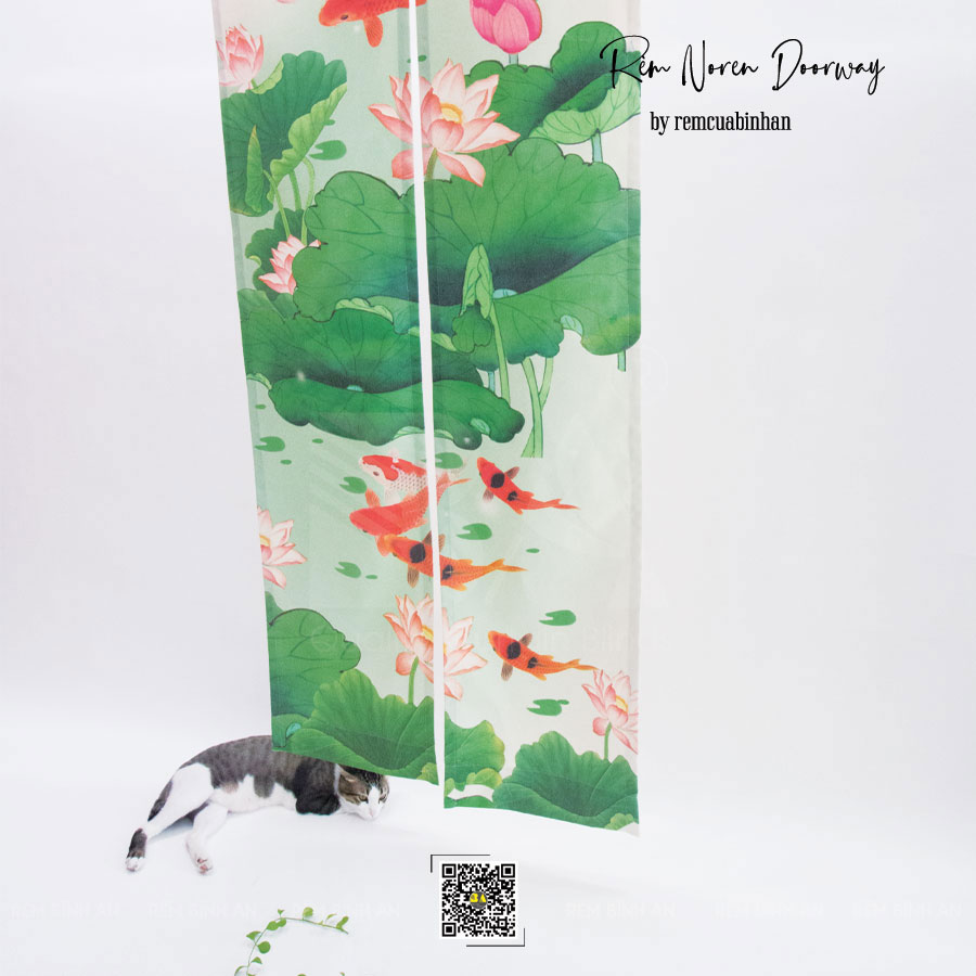 Khám Phá Vẻ Đẹp Truyền Thống Với Rèm Noren Hoa Sen Cá Chép
