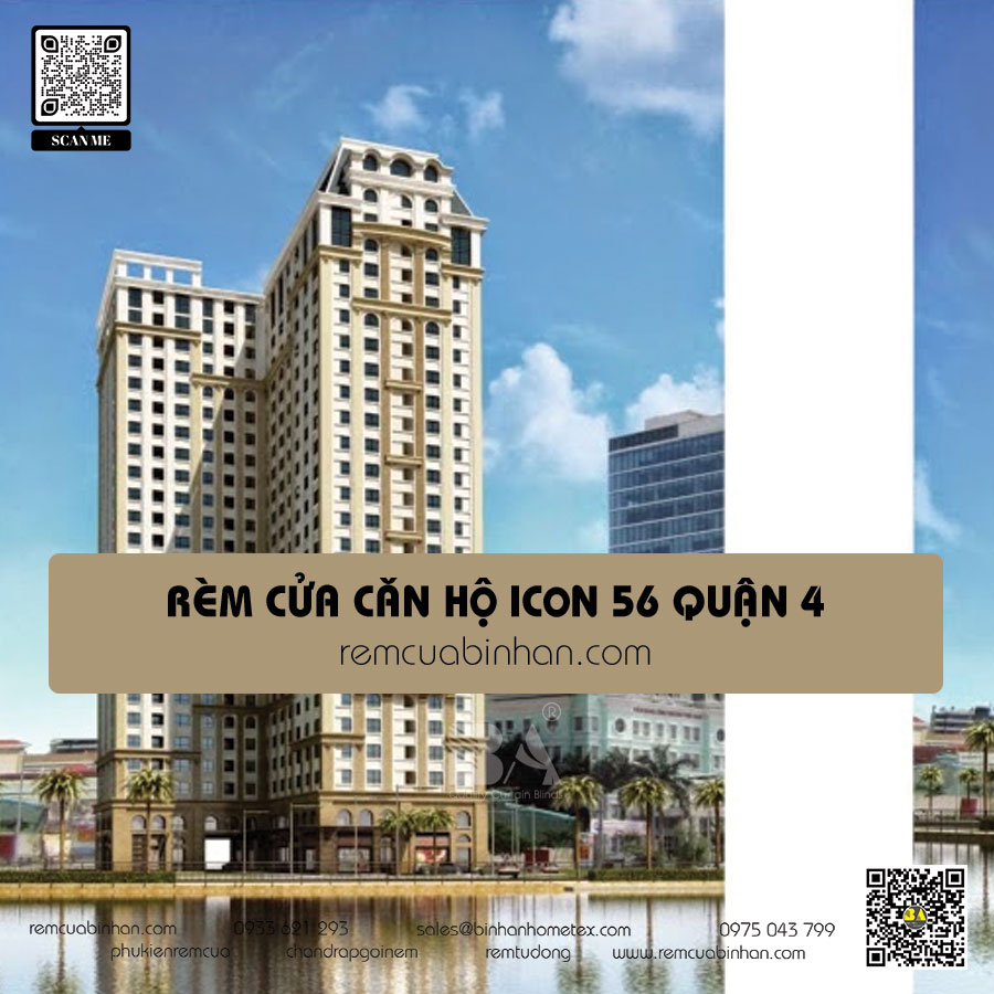 Lắp đặt rèm cửa cho căn hộ Icon 56 Quận 4