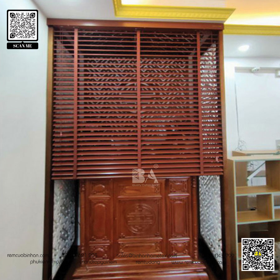 Rèm sáo gỗ phòng thờ: Tạo không gian linh thiêng và đẹp mắt