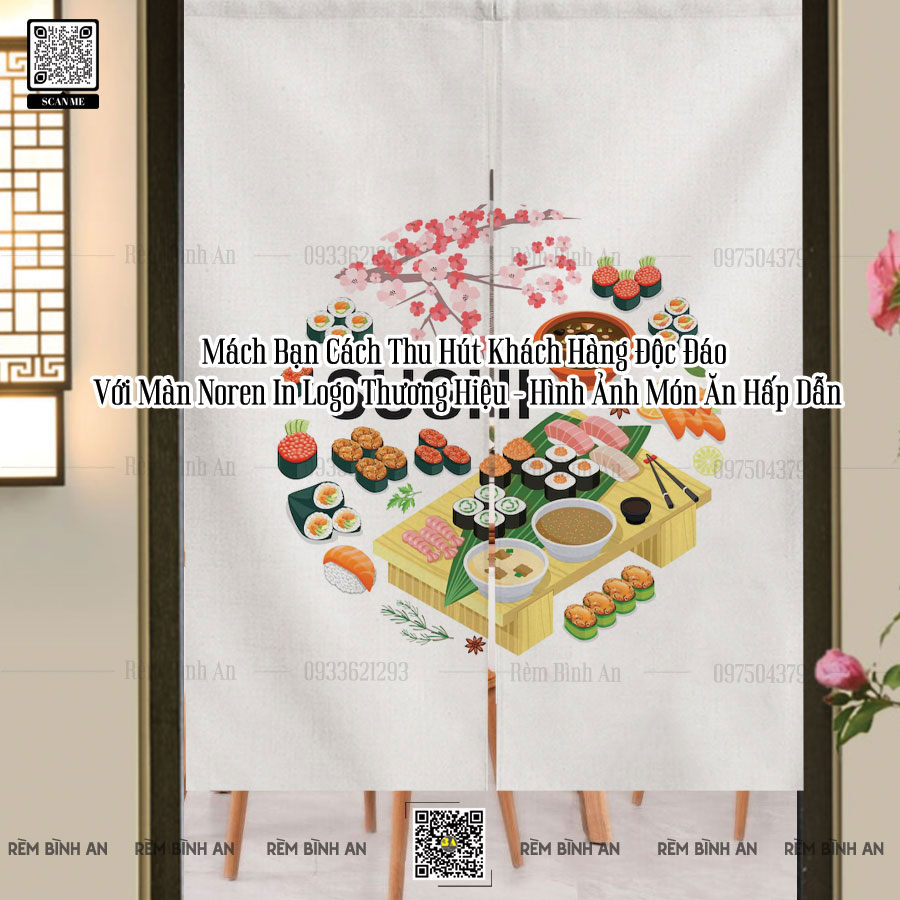 Mách Bạn Cách Thu Hút Khách Hàng Độc Đáo Với Màn Noren In Logo Thương Hiệu - Hình Ảnh Món Ăn Hấp Dẫn
