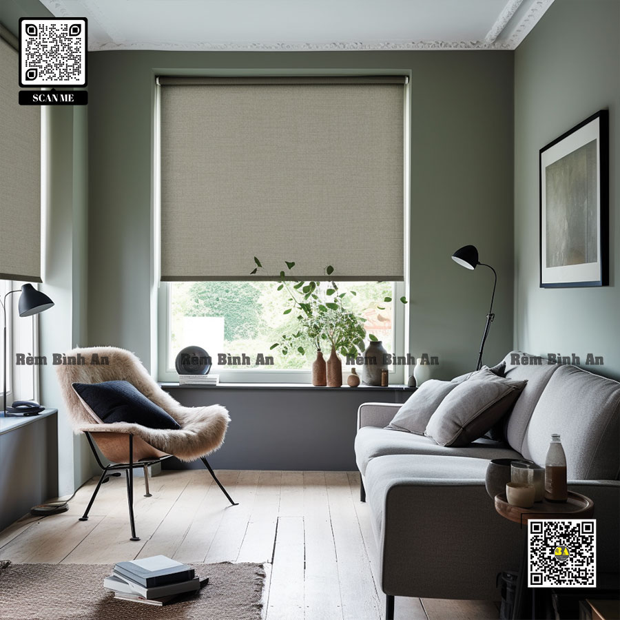 Màn Cuốn Chống Nắng Bố Nỉ Cao Cấp | Rèm Cửa Bình An