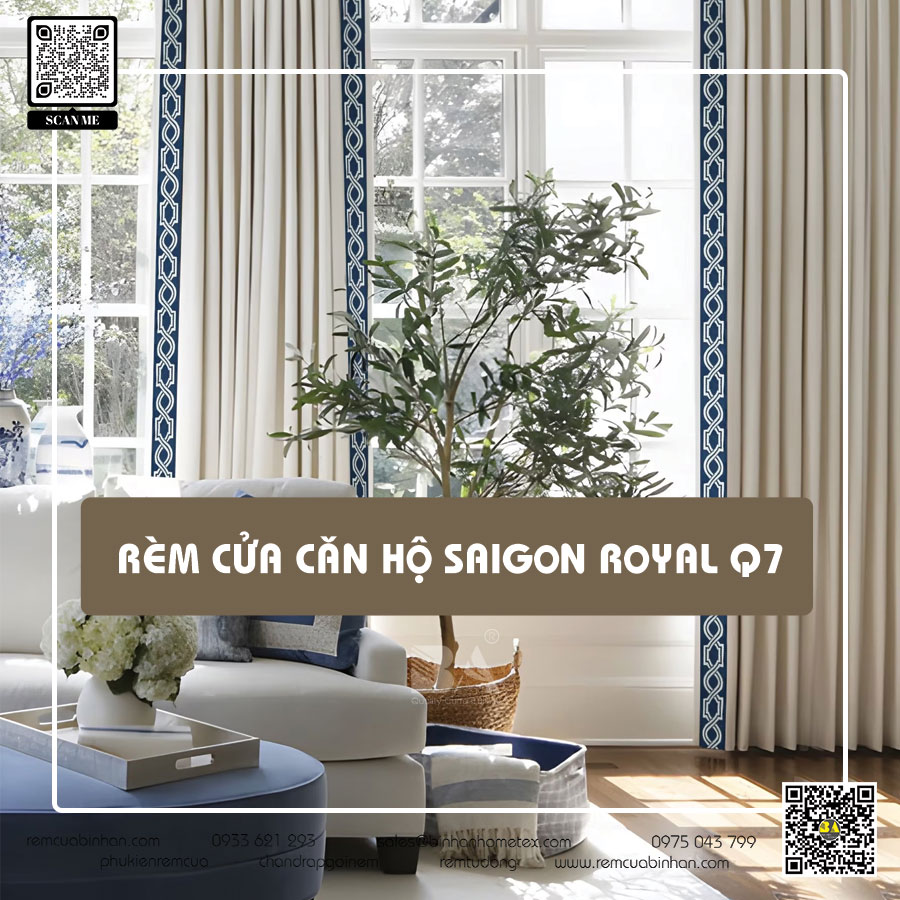Rèm cửa căn hộ Royal Garden quận 7 - Sang trọng và đa dạng, tạo điểm nhấn cho không gian sống
