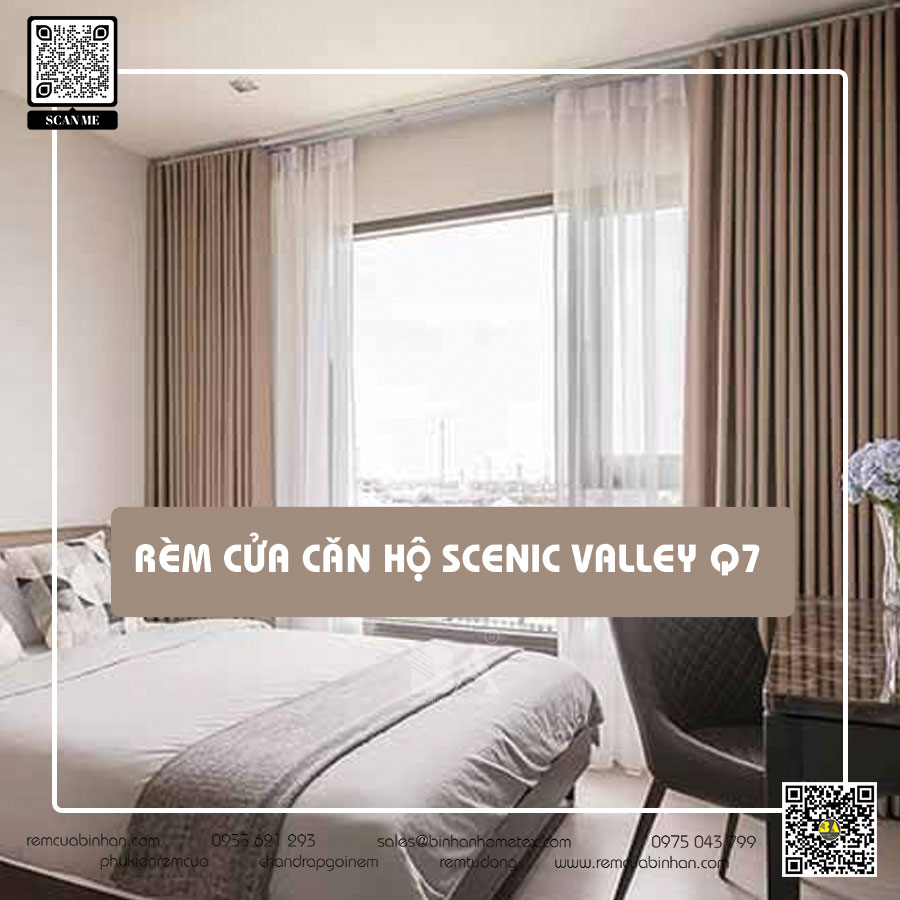 Rèm cửa căn hộ Scenic Valley quận 7 - Thiết kế độc đáo, sang trọng và tiện nghi