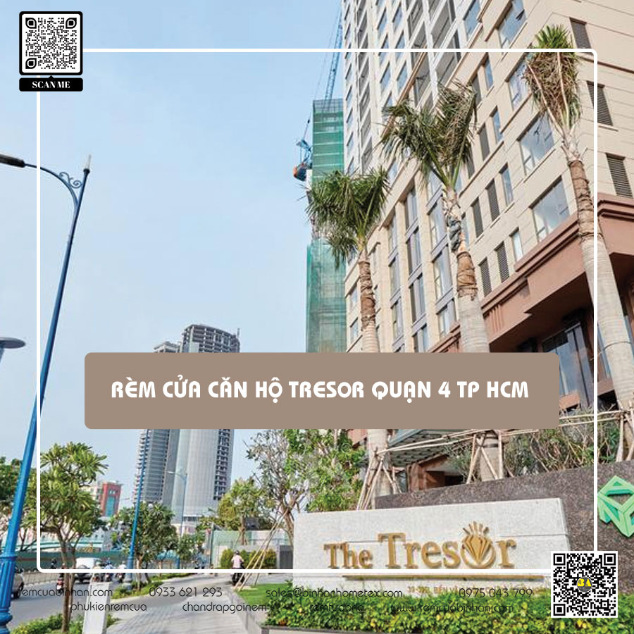 Rèm cửa Căn Hộ Tresor Bến Văn Đồn quận 4 - Phong cách hiện đại, chất lượng đảm bảo