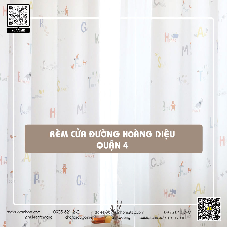 Rèm cửa giấy dán tường Hoàng Diệu, quận 4 TP HCM - Bình An Rèm cửa giấy dán tường