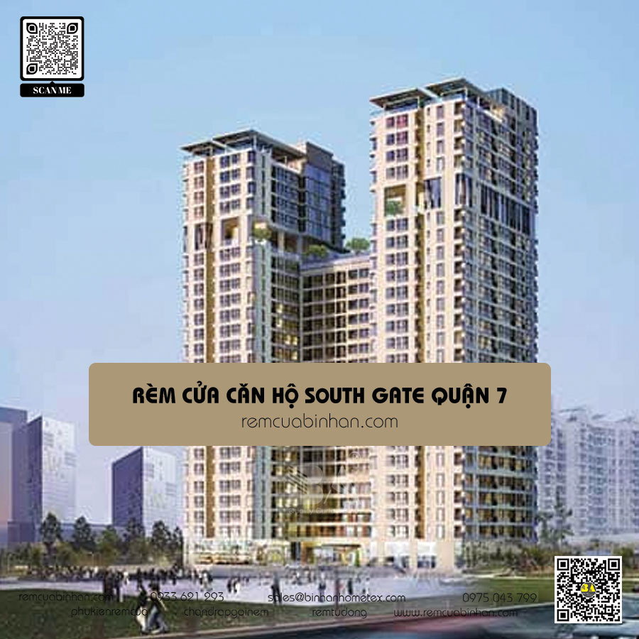 Rèm cửa căn hộ South Gate Tower quận 7 - Giá rẻ, uy tín