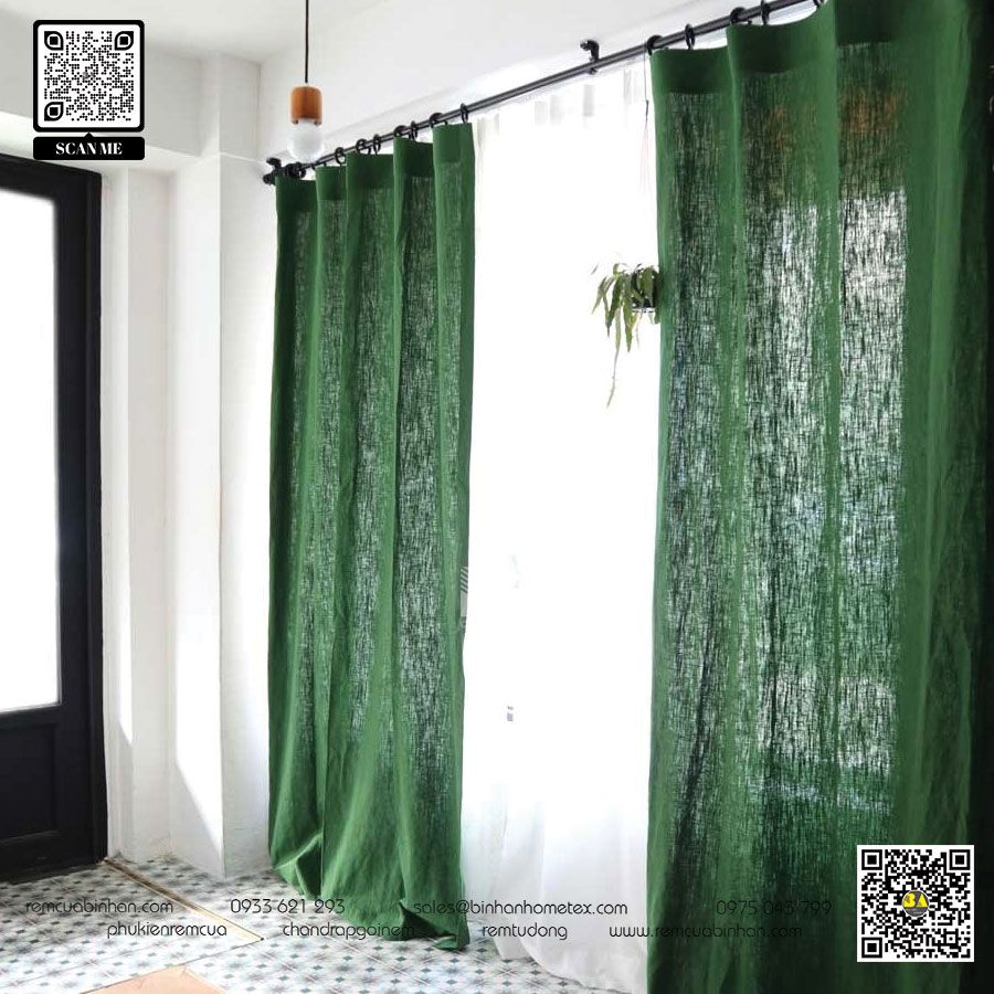 Rèm cửa phong cách Nhật thô mộc Japandi tại nhà phố Global City Thủ Đức