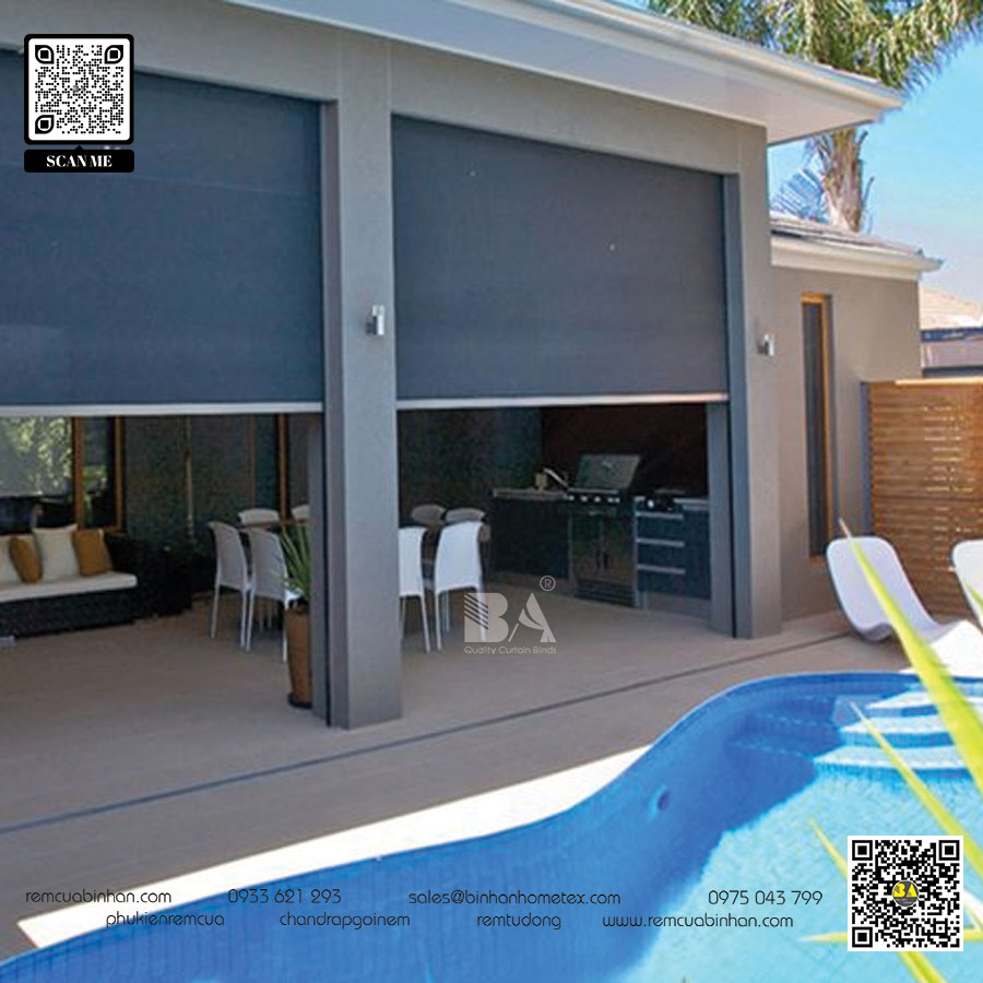 Rèm cuốn lưới ngoài trời - Giải pháp lý tưởng cho không gian sống xanh