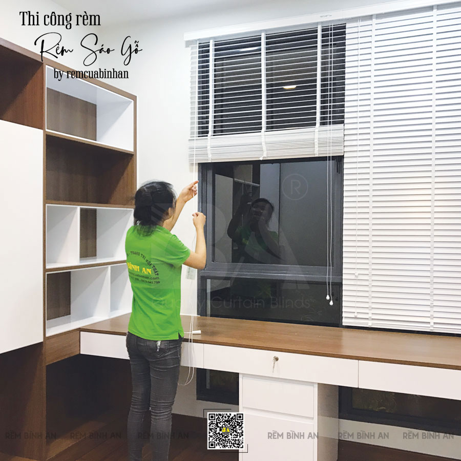 Rèm Gỗ Trắng 35mm Tại Biệt Thự Quận 9