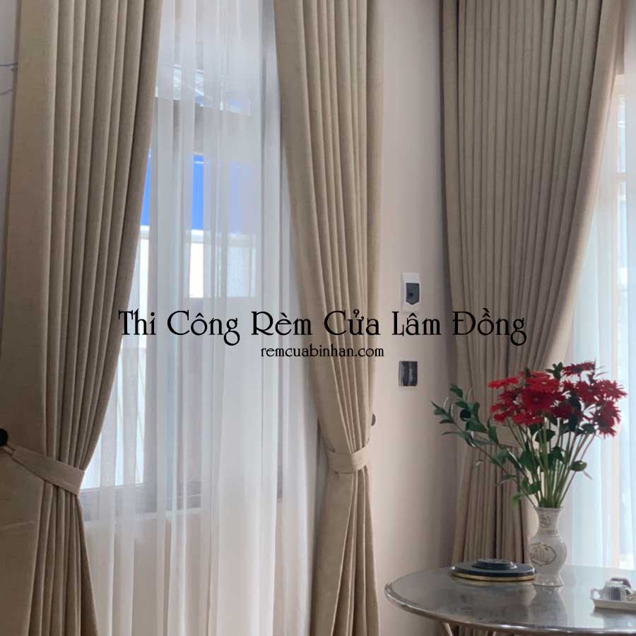 Rèm Hai Lớp Thô Mộc May Rèm Cửa Lâm Đồng Đẹp