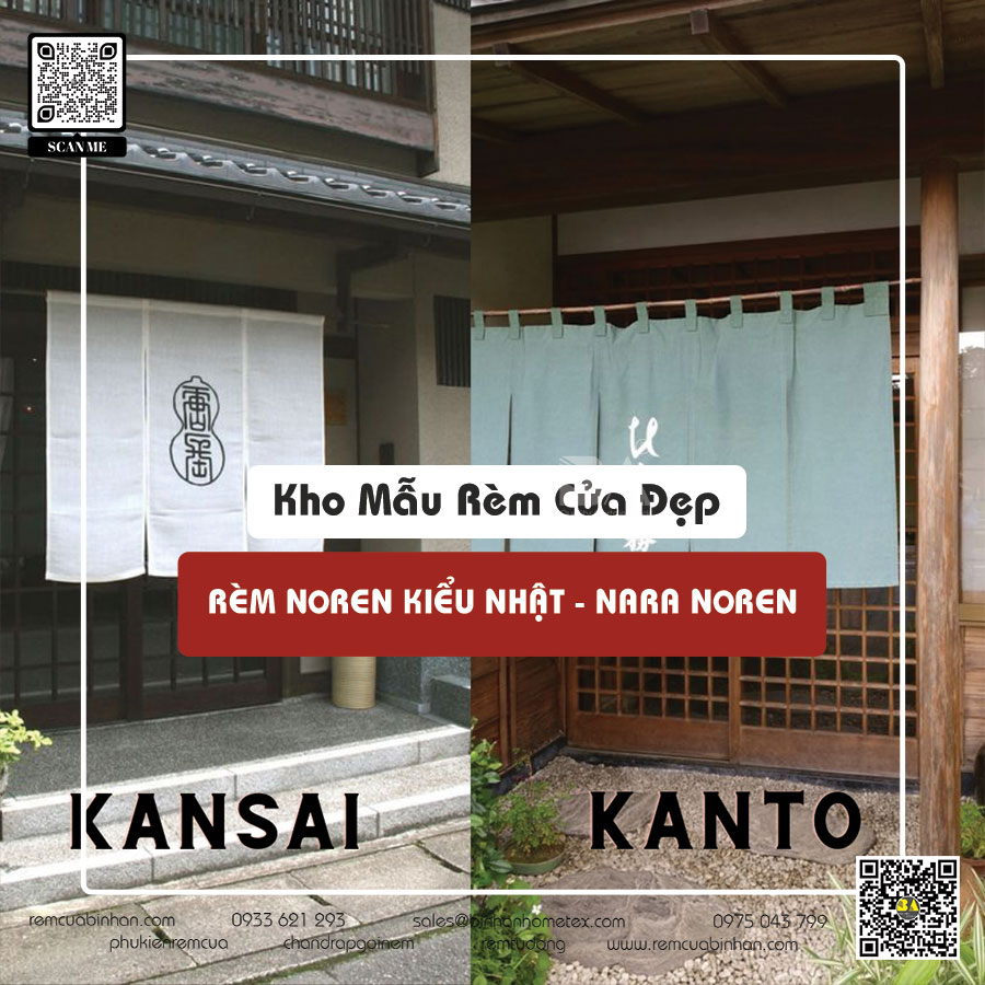 Rèm Nara Noren kiểu Nhật - Thiết kế rèm truyền thống sáng tạo cho quán ăn, nhà hàng phong cách Nhật