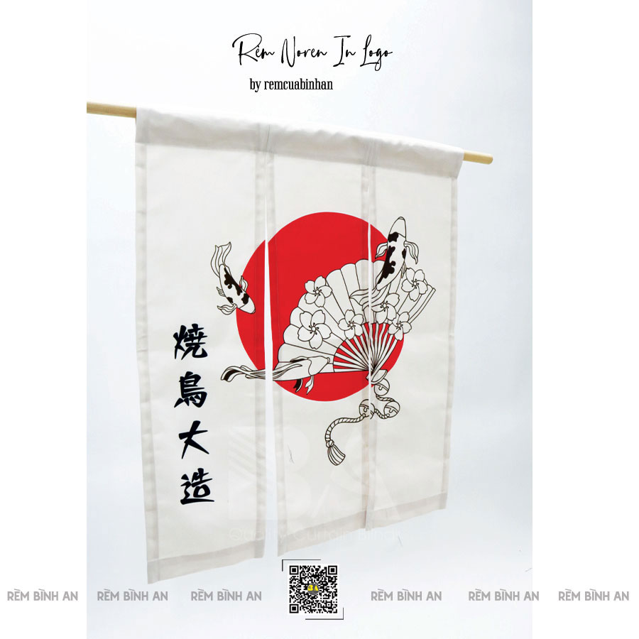 Rèm Noren Họa Tiết Cá Koi - Tinh Hoa Văn Hóa Nhật Bản Cho Nội Thất