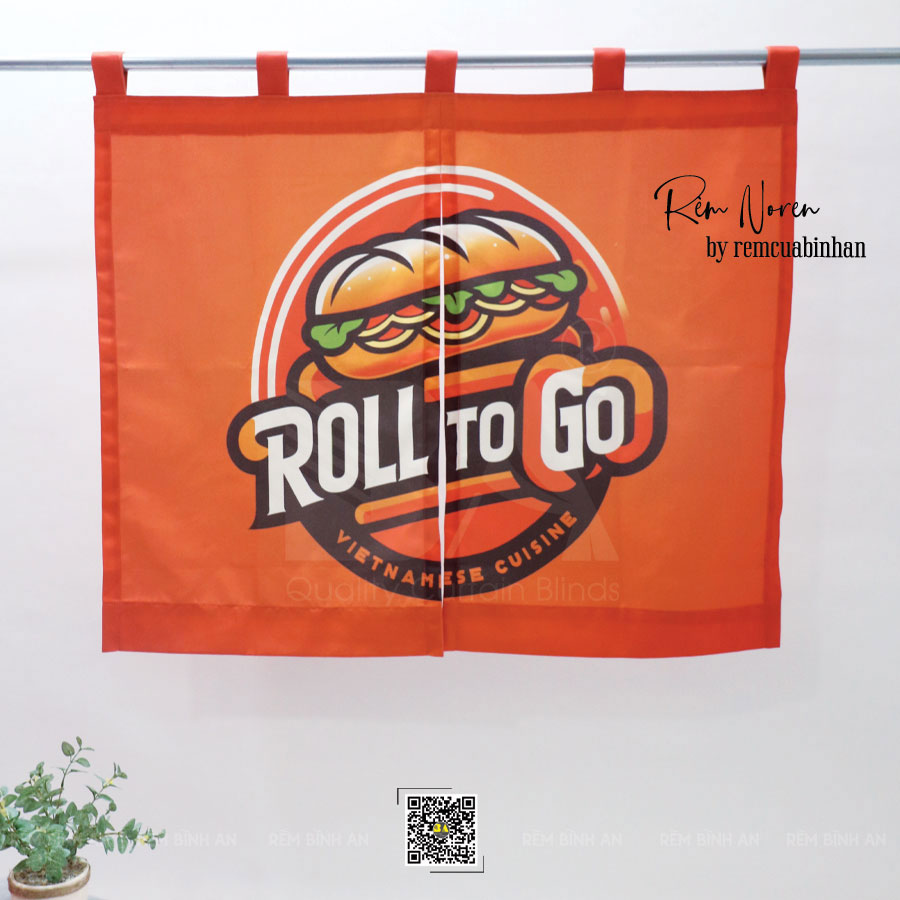 Rèm Noren In Logo Cho Nhà Hàng Bánh Mì Burger Roll to Go, Australia