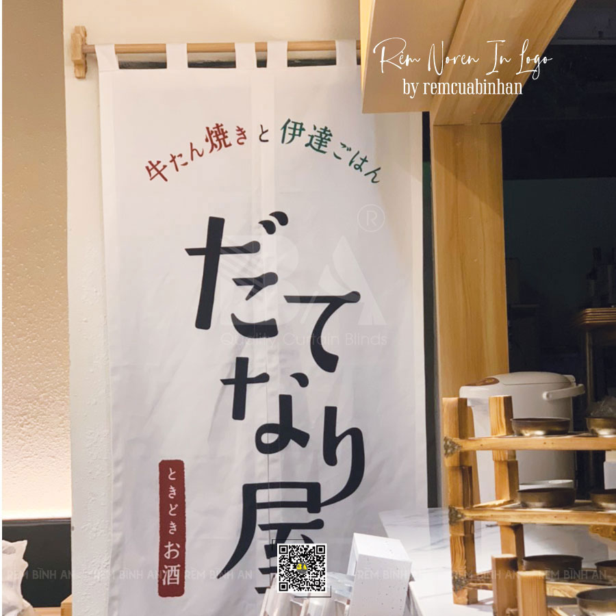 Rèm Noren In Logo Cho Nhà Hàng Nhật Bản