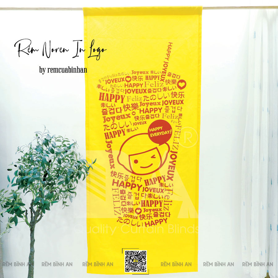 Rèm Noren In Logo Quán Trà Sữa - Giải Pháp Tiết Kiệm Diện Tích Và Quảng Bá Thương Hiệu