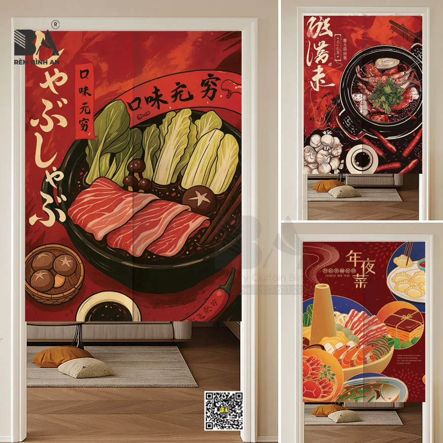 Rèm Noren Cho Nhà Hàng Lẩu Nhật – Khẳng Định Bản Sắc Với Logo Riêng