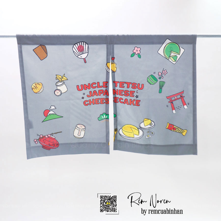 Rèm Noren Nhật Bản In Logo Cho Quán Trà Sữa, Tiệm Bánh