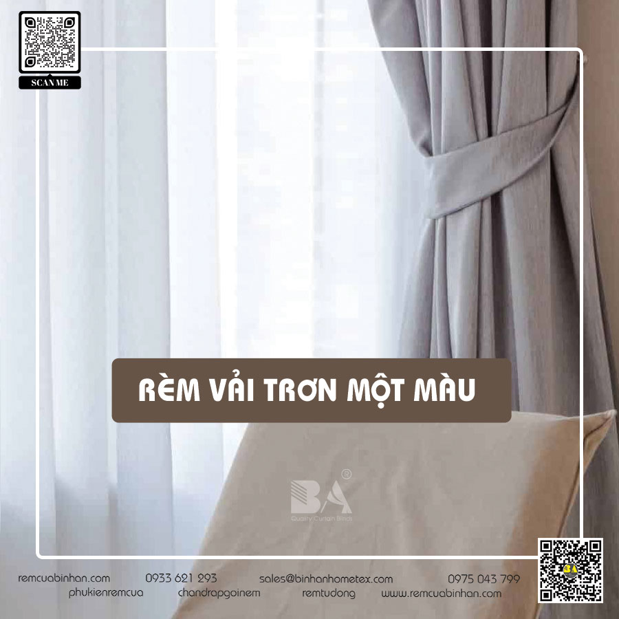 Rèm vải một màu - Xu hướng rèm cửa đang hot nhất | Bình An