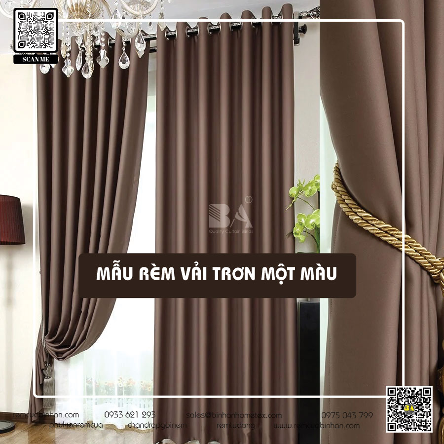 Rèm vải trơn một màu cao cấp | Rèm Bình An