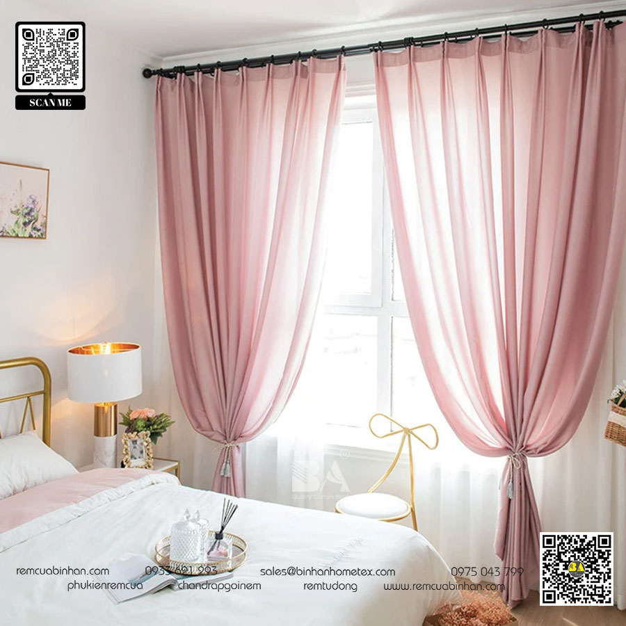 Rèm voan hồng - Điểm nhấn tuyệt vời cho phòng ngủ của bạn