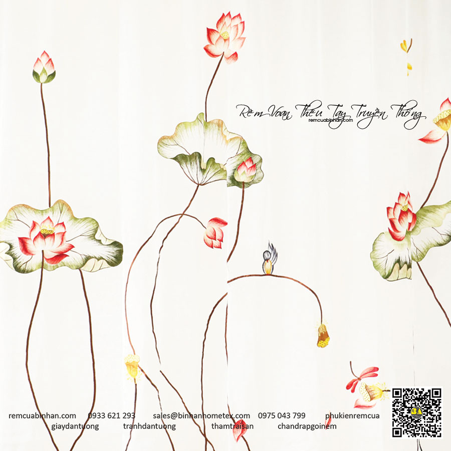 Rèm Voan Thêu Tay Nét Đẹp Nghệ Thuật Thêu Truyền Thống