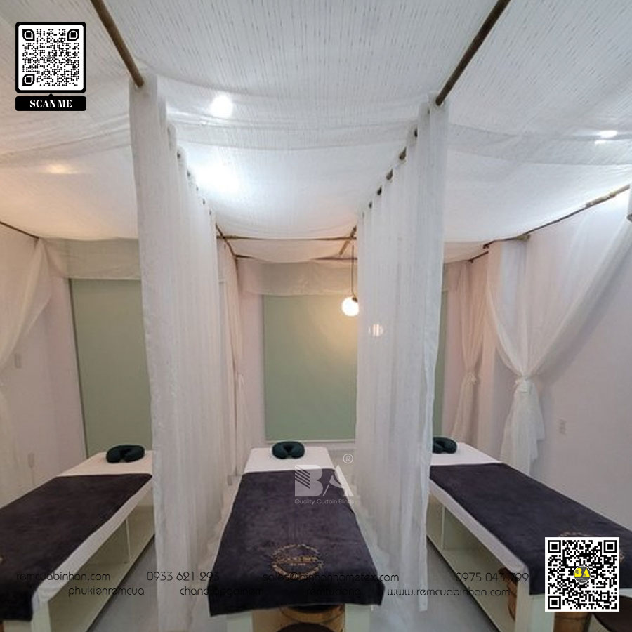 Rèm voan trong phòng xông hơi của spa - Sự kết hợp hoàn hảo giữa tiện ích và thẩm mỹ