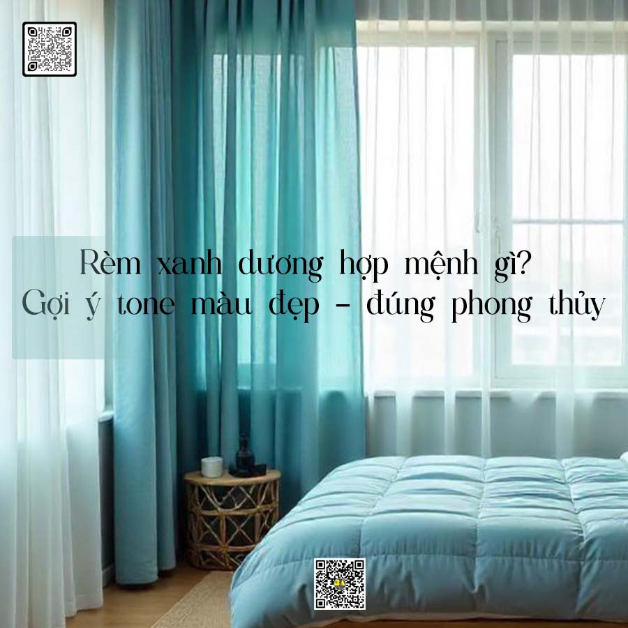 Rèm xanh dương hợp mệnh gì? Gợi ý tone màu đẹp – đúng phong thủy