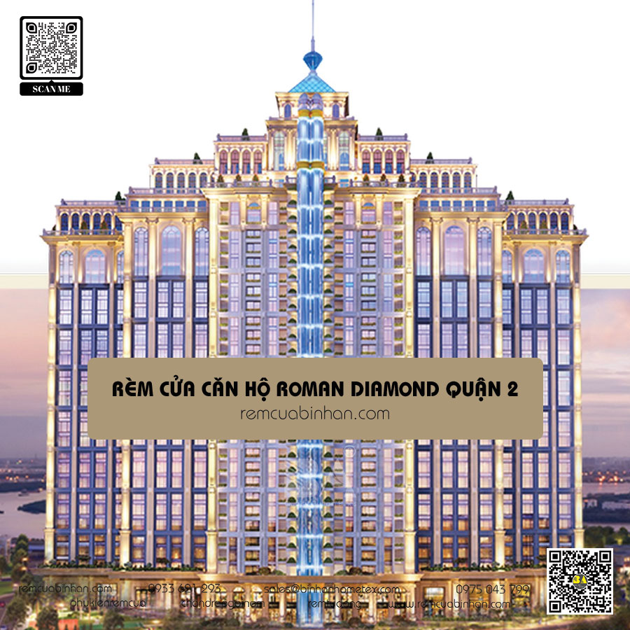 Thi công rèm cửa căn hộ Rome Diamond Lotus Quận 2