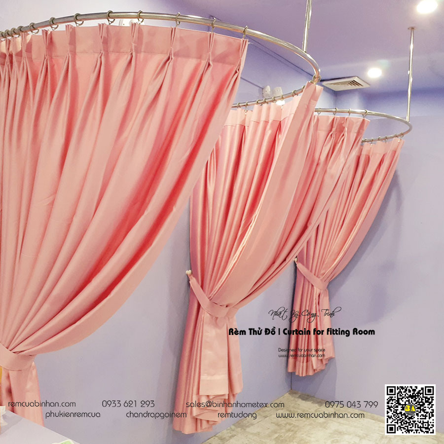 Rèm cửa Bình An - Thi công rèm shop thử đồ thanh uốn cong Bến Nghé Quận 1