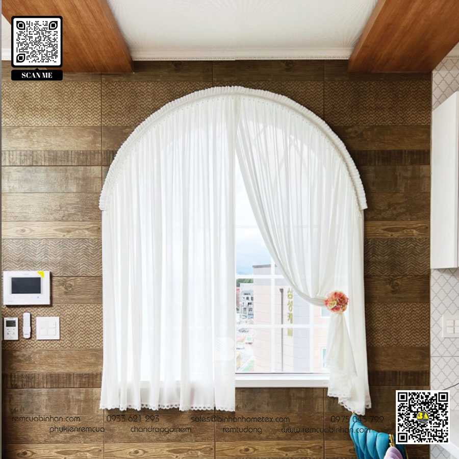 Thiết kế và thi công rèm cửa vòm cung đẹp mắt và hiện đại